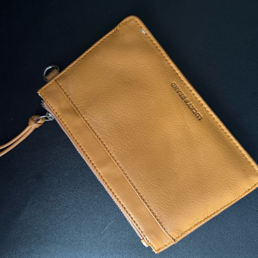 Mustard Yellow Leather Wristlet